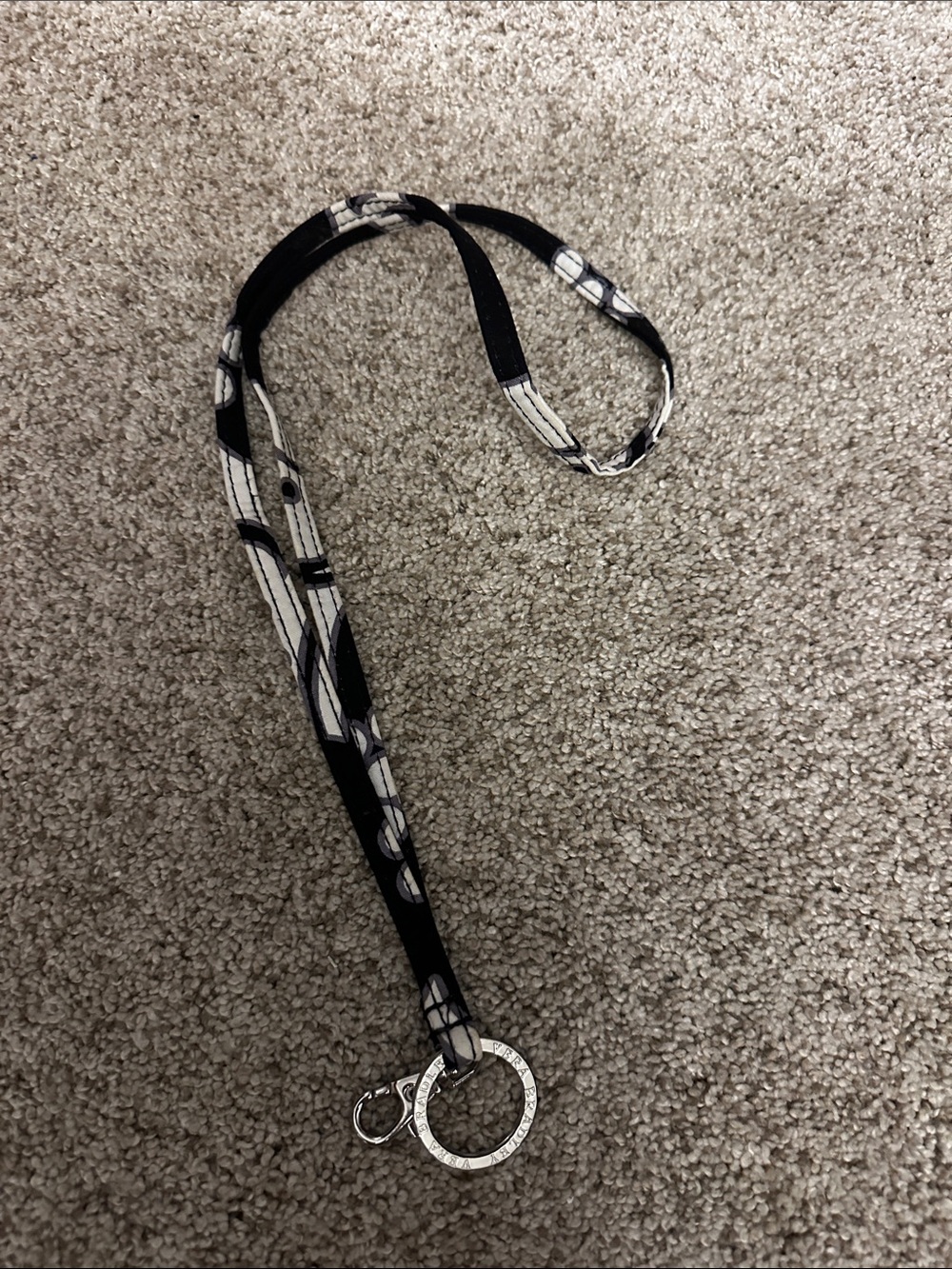 Vera Bradley Black & White Patterned Lanyard Key Holder